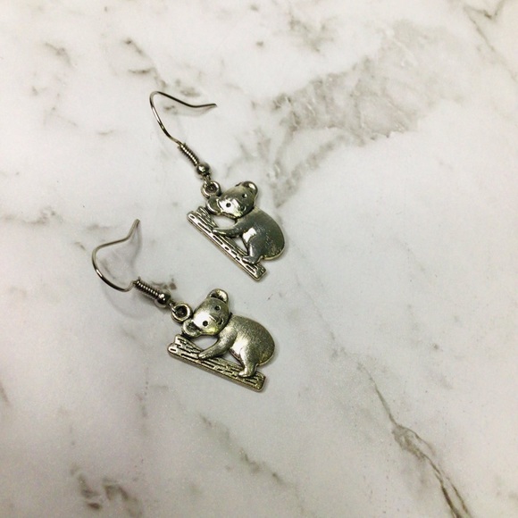 EARRINGS Koala Australian Animal Tibetan Silver Charms Womens Jewellery NWT - Picture 4 of 5